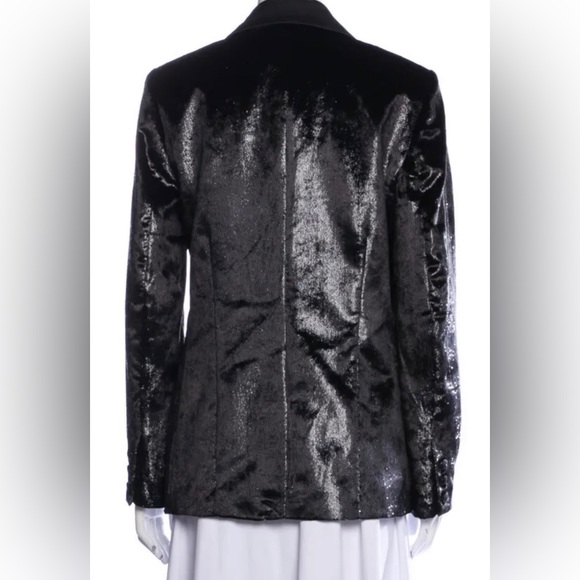Frame Metallic Satin Single Button Blazer Tuxedo Jacket - Picture 5 of 7